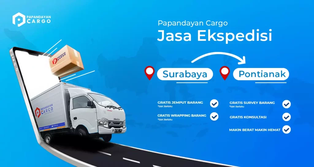 Jasa pengiriman barang cargo ekspedisi Surabaya Pontianak