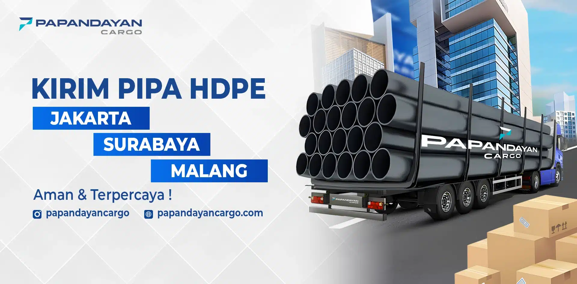 Jasa kirim pipa HDPE untuk kebutuhan proyek dan distribusi dari Jakarta, Surabaya, dan Malang ke berbagai kota di Indonesia.