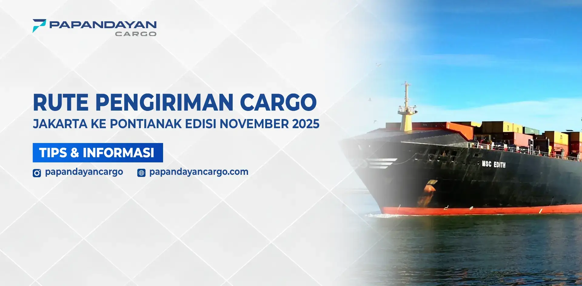 Informasi rute cargo Jakarta ke Pontianak untuk pengiriman barang edisi November.