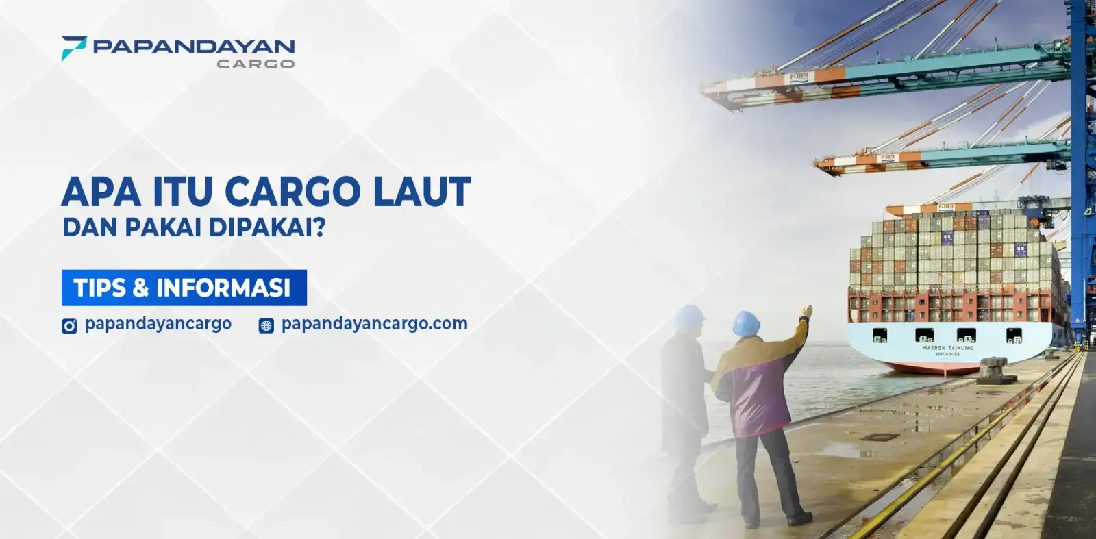 Pengiriman cargo laut menggunakan kapal kontainer untuk rute antar pulau.