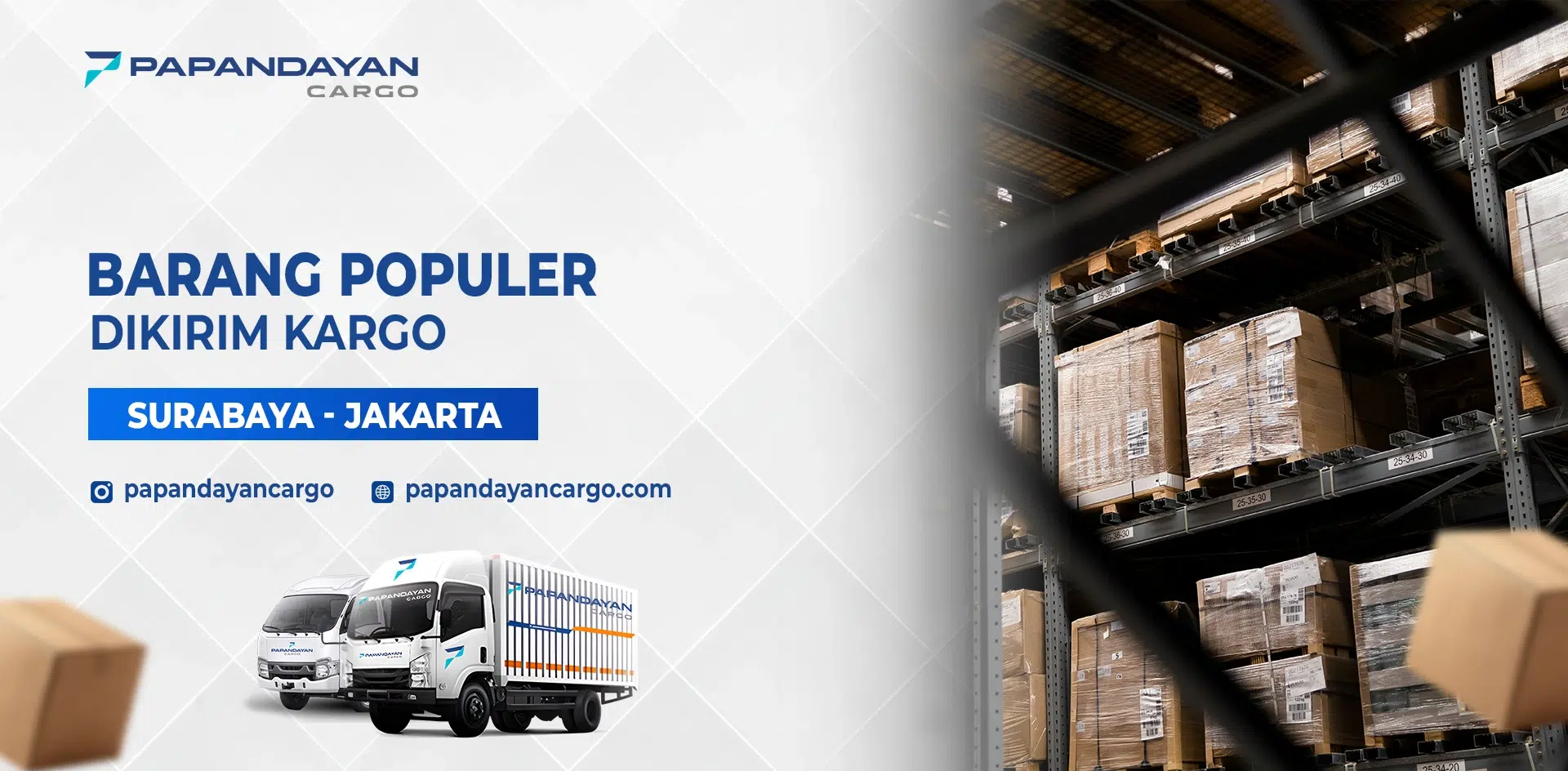 Barang populer dikirim melalui layanan cargo Surabaya–Jakarta oleh Papandayan Cargo.