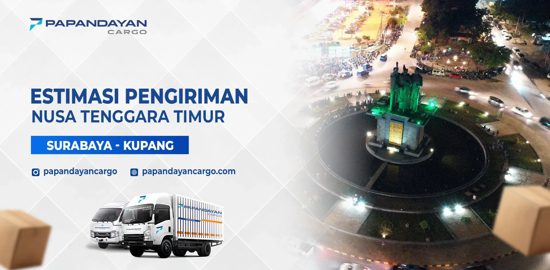 Estimasi pengiriman NTT rute Surabaya–Kupang melalui layanan cargo Papandayan Cargo.