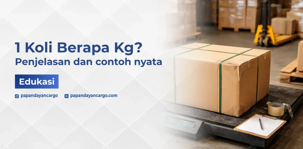 1 koli berapa kg ilustrasi paket kardus ditimbang untuk pengiriman barang