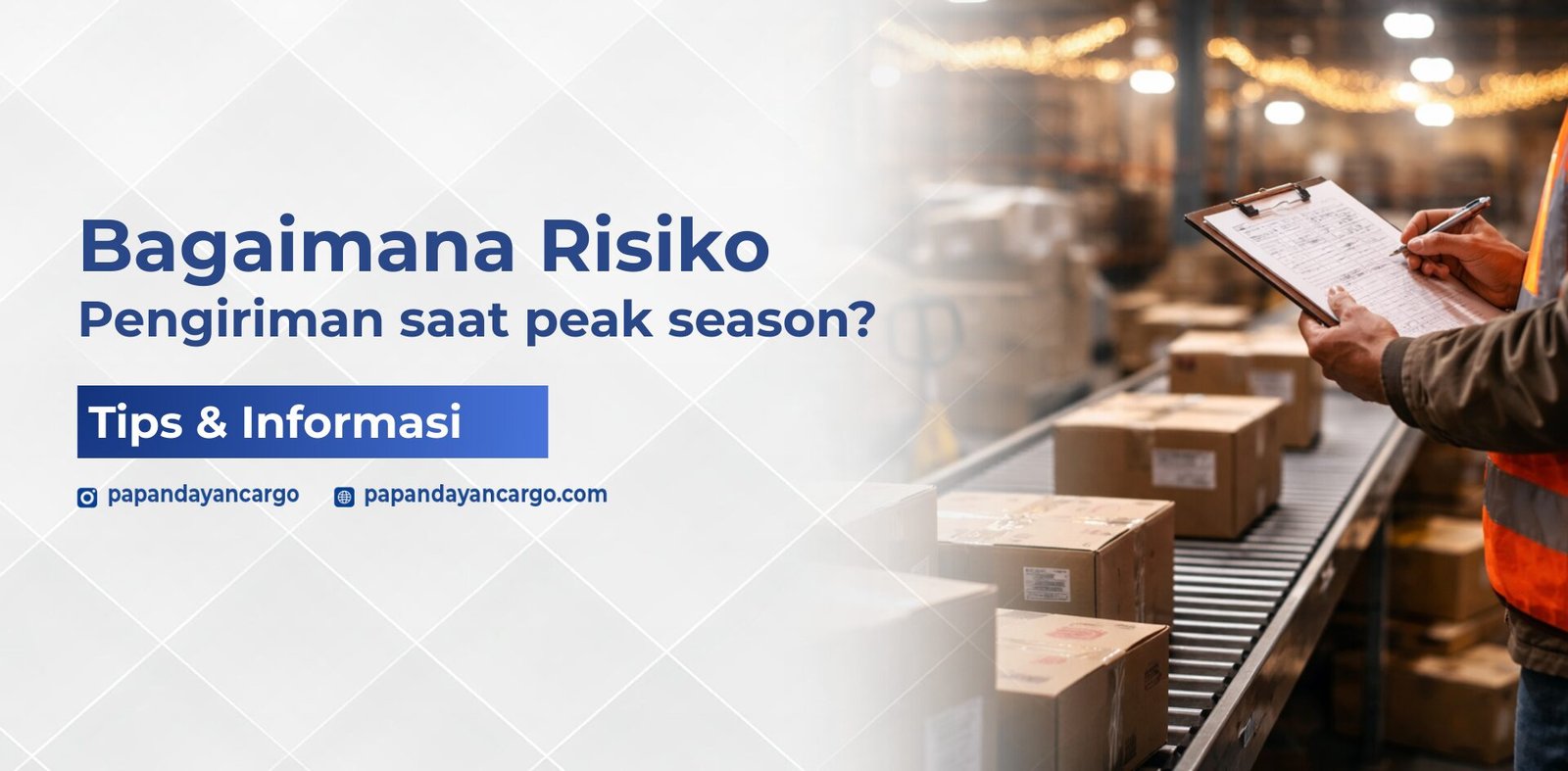Risiko pengiriman peak season akibat lonjakan volume barang, antrean proses sortir, dan keterbatasan kapasitas distribusi.