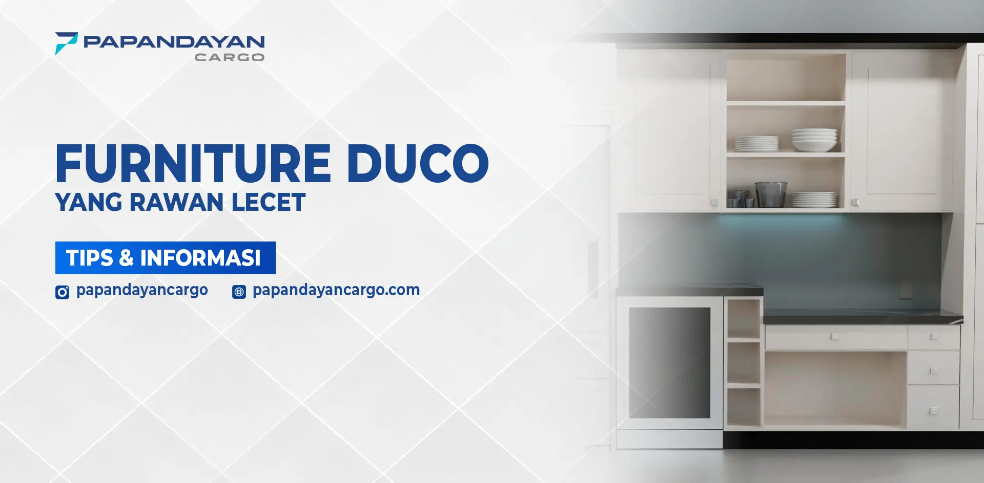 Furniture duco dengan finishing cat halus yang memerlukan perlindungan ekstra saat pengiriman agar tidak lecet.