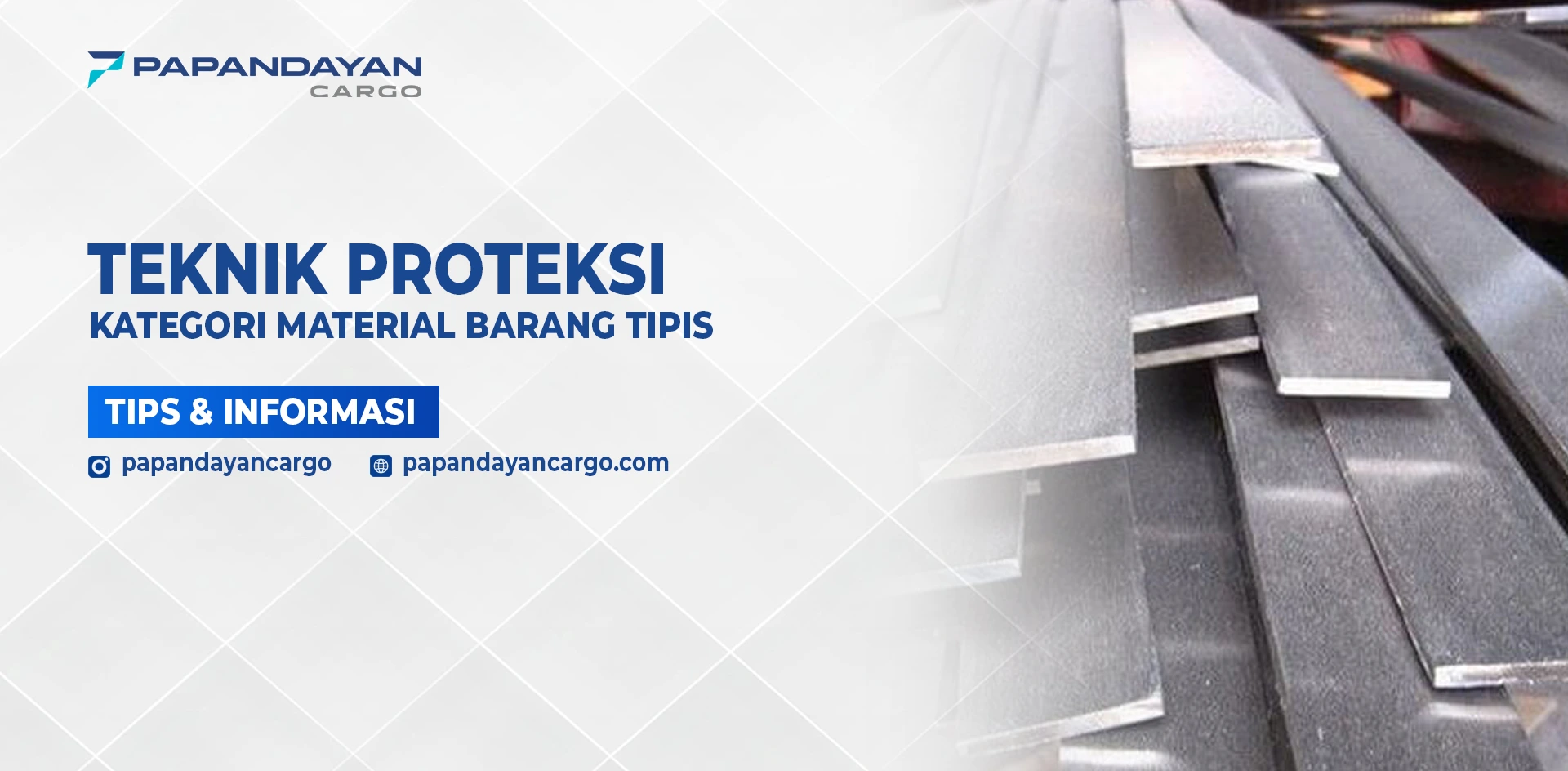 Lembaran material tipis dilapisi pelindung sebagai contoh proteksi barang tipis untuk mencegah goresan dan deformasi saat pengiriman.