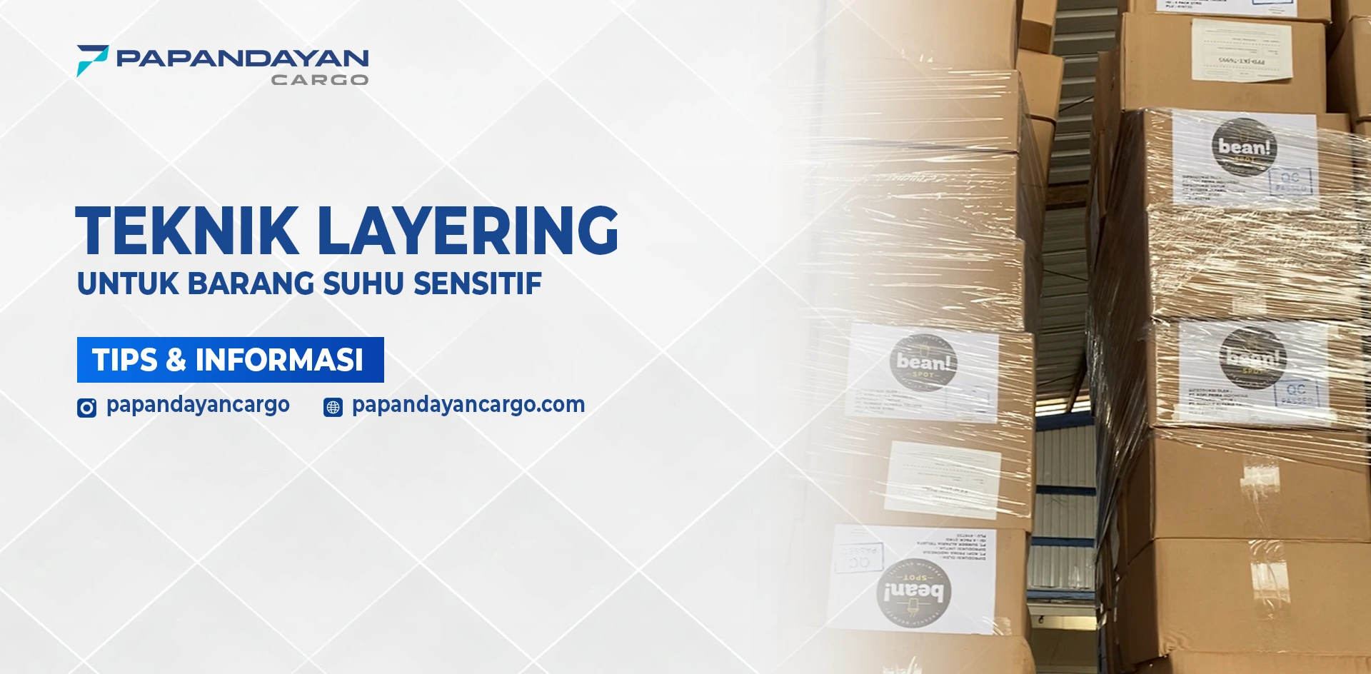 Teknik layering pada kemasan kargo untuk melindungi barang suhu sensitif selama proses pengiriman.