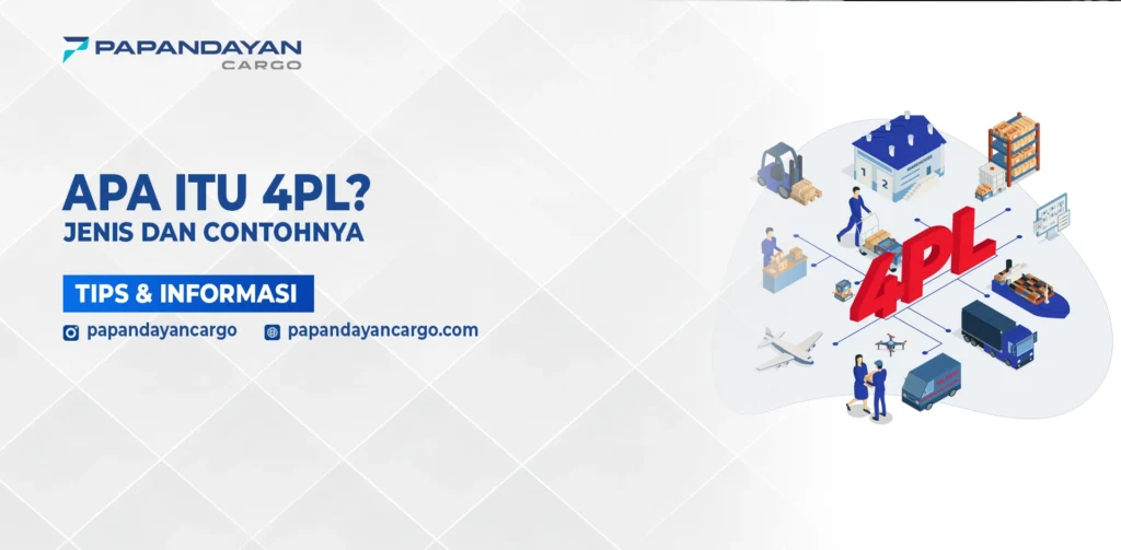 Gambar 4PL dengan elemen transportasi, gudang, dan manajemen logistik sebagai ilustrasi integrator rantai pasok tingkat lanjut.