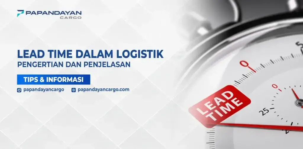 Ilustrasi stopwatch yang menunjukkan konsep lead time dalam proses logistik dan pengiriman.