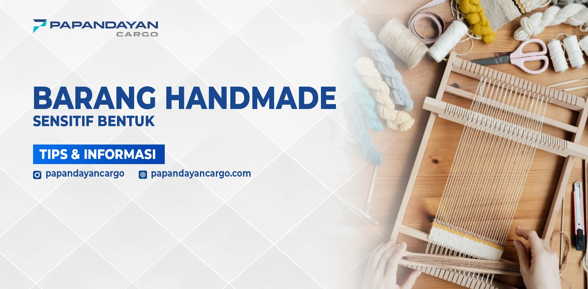 Produk handmade berbahan benang dan kain yang sedang diproses, membutuhkan perlindungan khusus saat pengiriman.