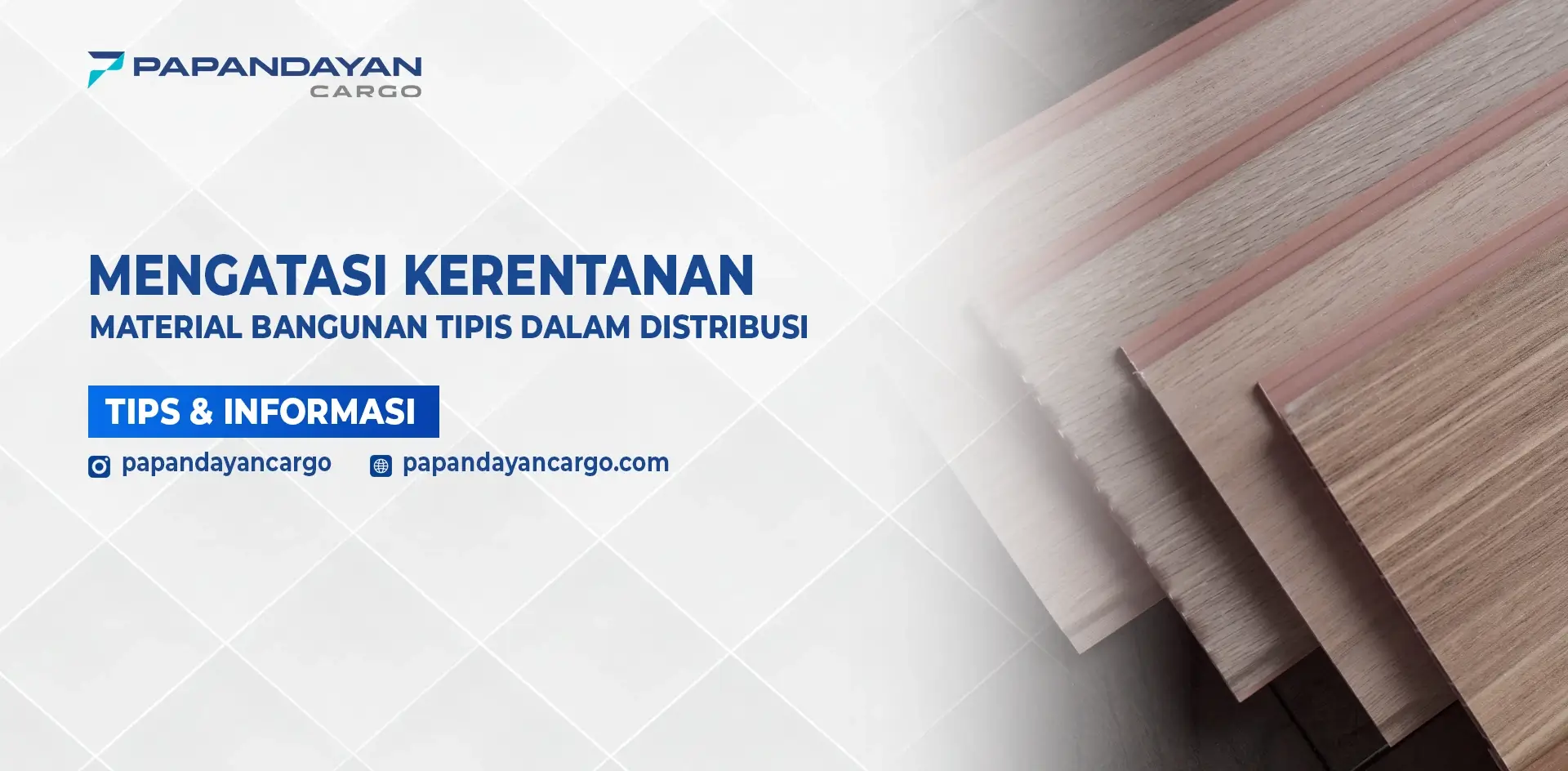 Lembaran material bangunan tipis sebagai ilustrasi kerentanan dan cara mengatasinya dalam proses distribusi.