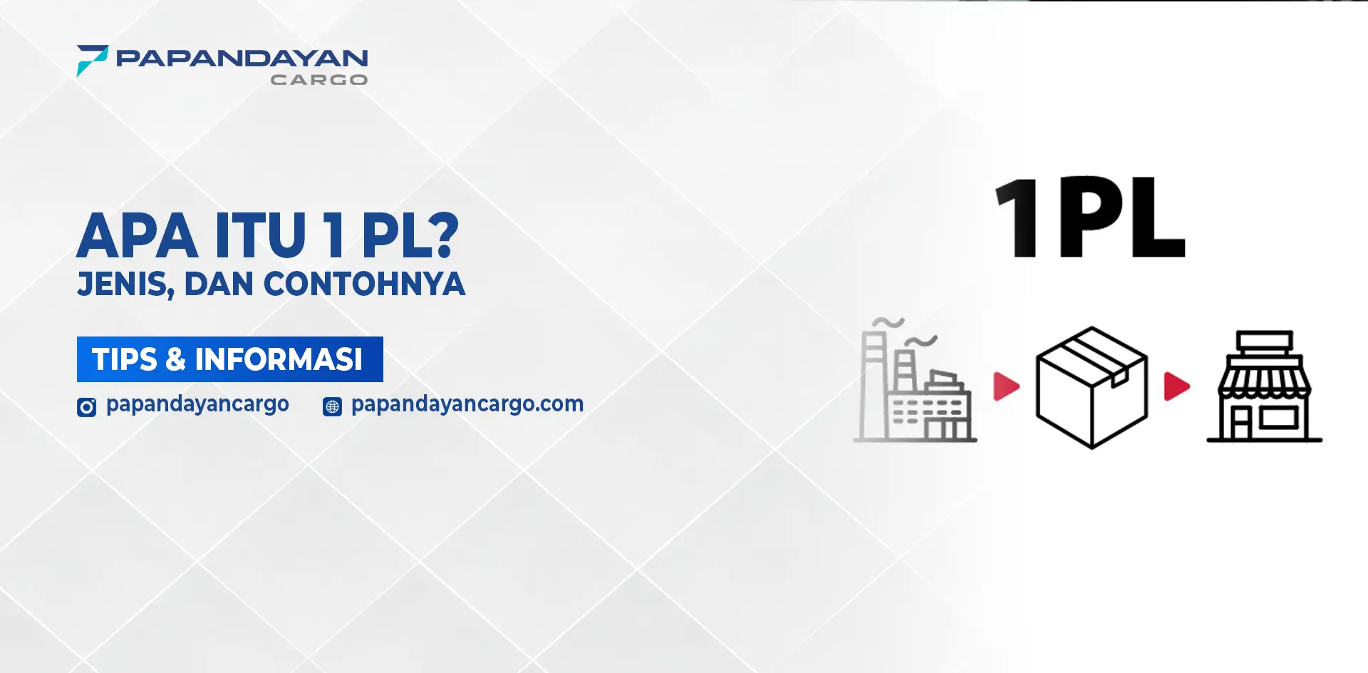 Ilustrasi konsep 1PL menunjukkan alur dari pabrik ke toko tanpa jasa logistik pihak ketiga.