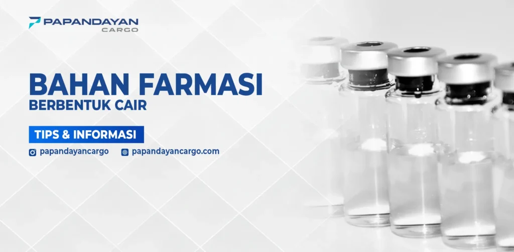 Botol vial berisi bahan farmasi cair dengan tutup karet dan segel aluminium untuk pengiriman aman.