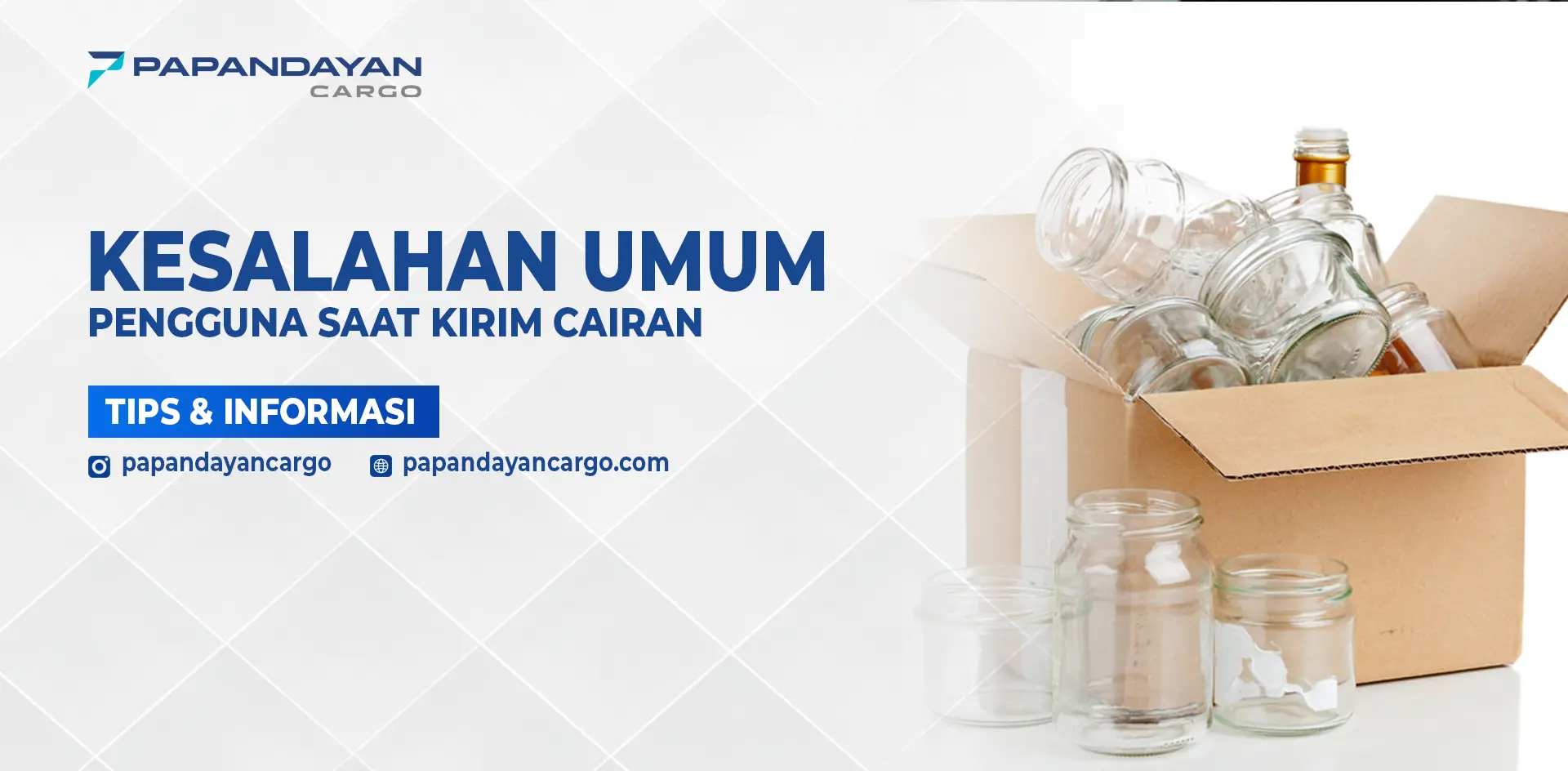 Kemasan botol kaca berisi cairan dikirim tanpa perlindungan memadai sehingga berisiko pecah dan tumpah.