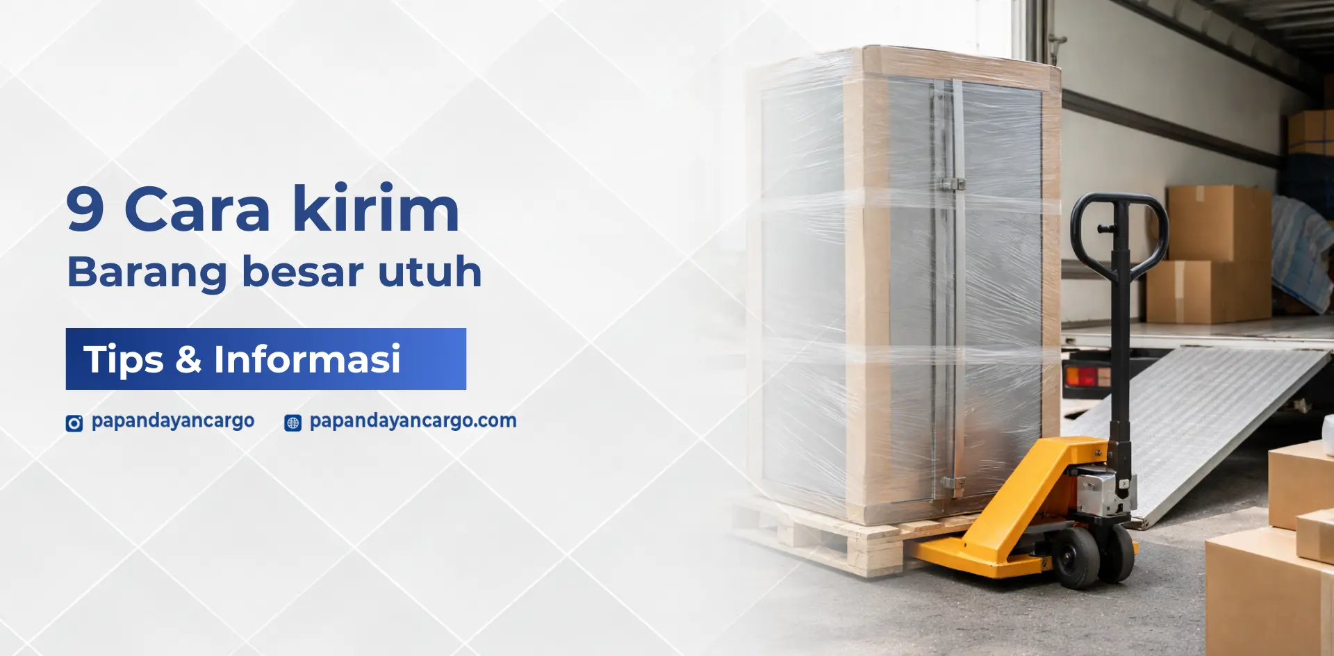 Cara kirim barang besar utuh dengan aman menggunakan pallet dan hand pallet untuk pengiriman cargo