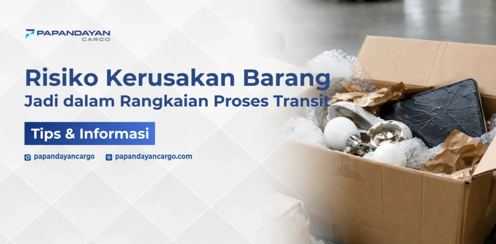 Kerusakan barang jadi saat transit terlihat dari produk pecah dan kemasan rusak akibat pengemasan dan penanganan yang tidak optimal.