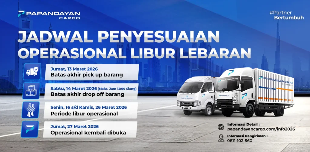 Jadwal penyesuaian operasional Papandayan Cargo selama libur Lebaran 2026