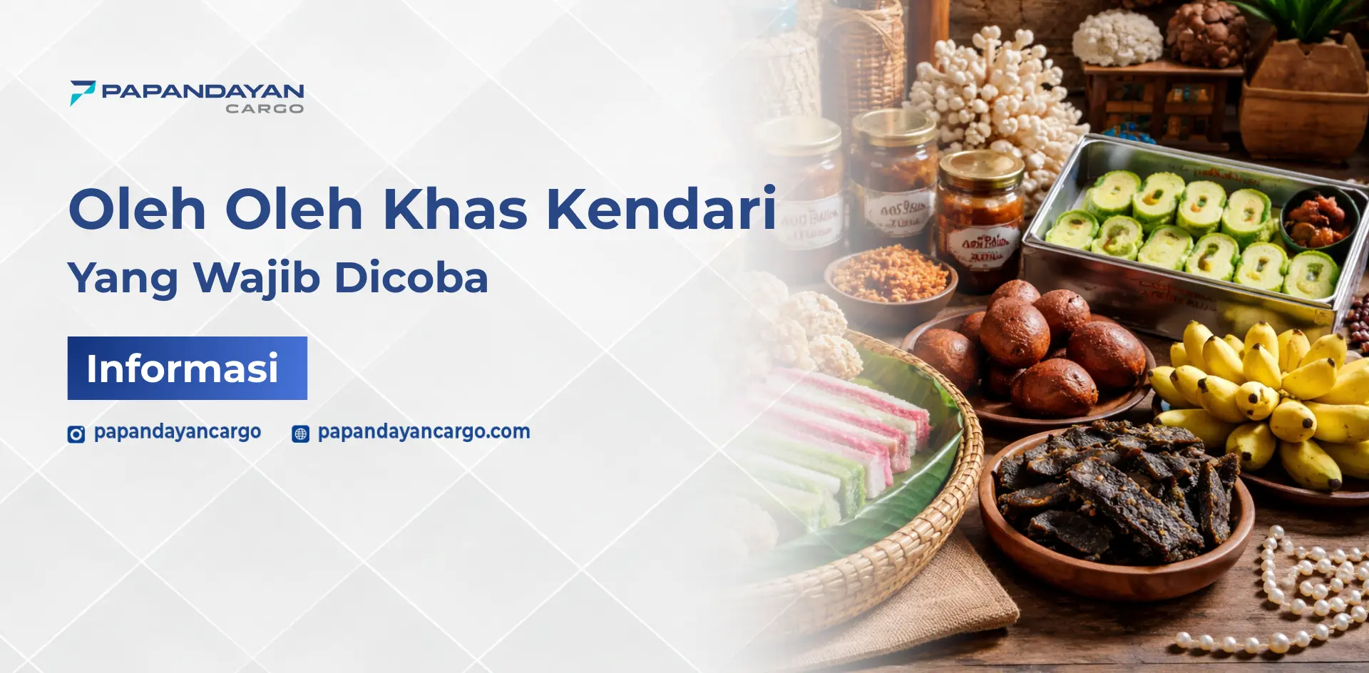 Oleh-oleh khas Kendari seperti olahan pisang, kue tradisional, dan camilan lokal dari Kendari.