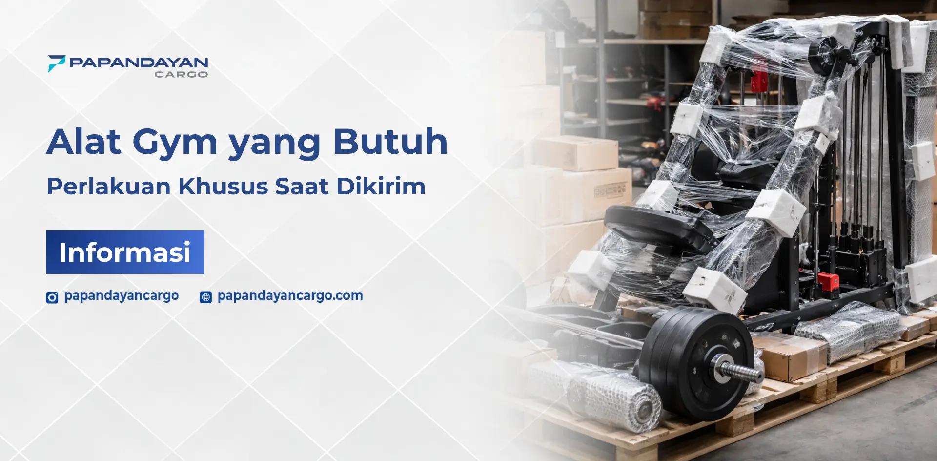 Alat gym yang membutuhkan perlakuan khusus saat pengiriman cargo antar pulau.