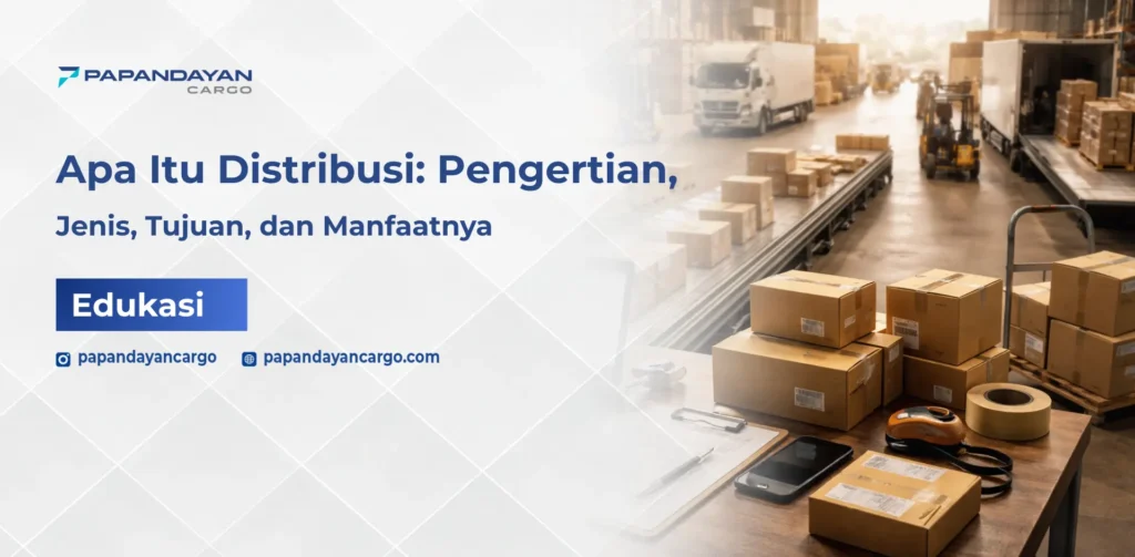 Ilustrasi apa itu distribusi dalam proses penyaluran barang dari gudang ke pelanggan melalui sistem logistik terintegrasi