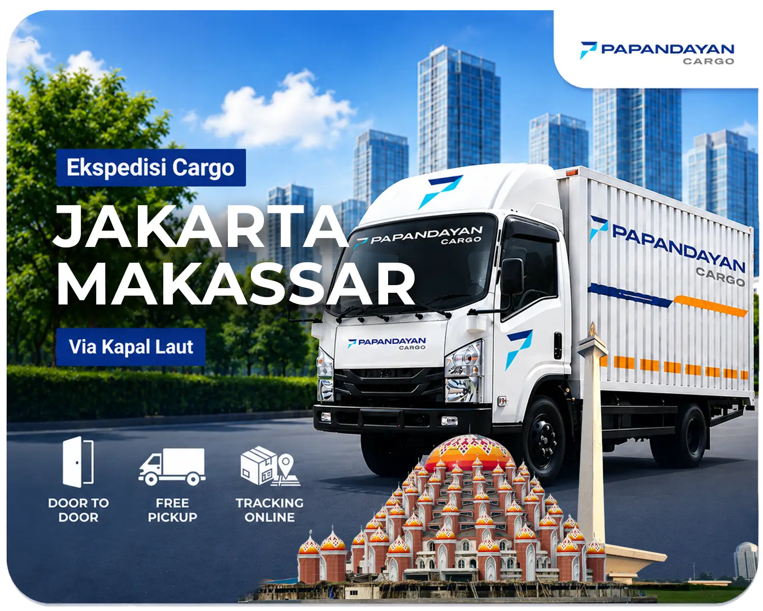 Layanan Ekspedisi Jakarta Makassar via laut dengan layanan free pick up dan door-to-door terjadwal untuk distribusi bisnis.