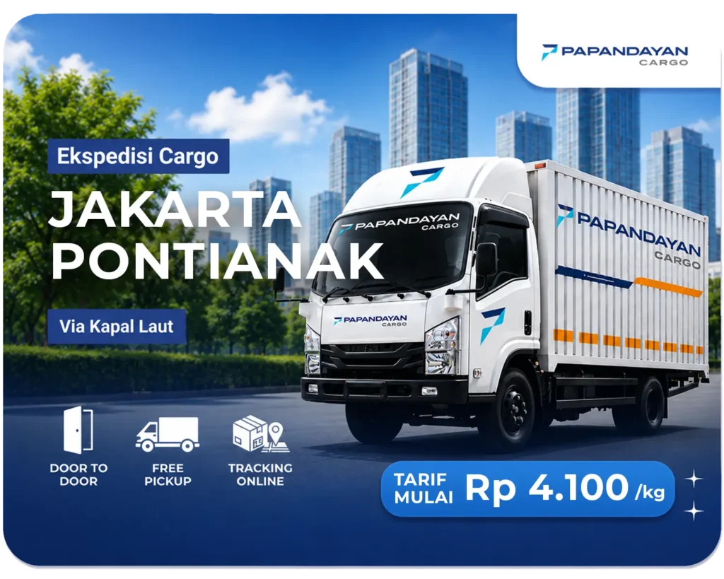 Ekspedisi Jakarta Pontianak via kapal laut untuk pengiriman barang bisnis dengan layanan door to door, free pickup, dan tracking online.