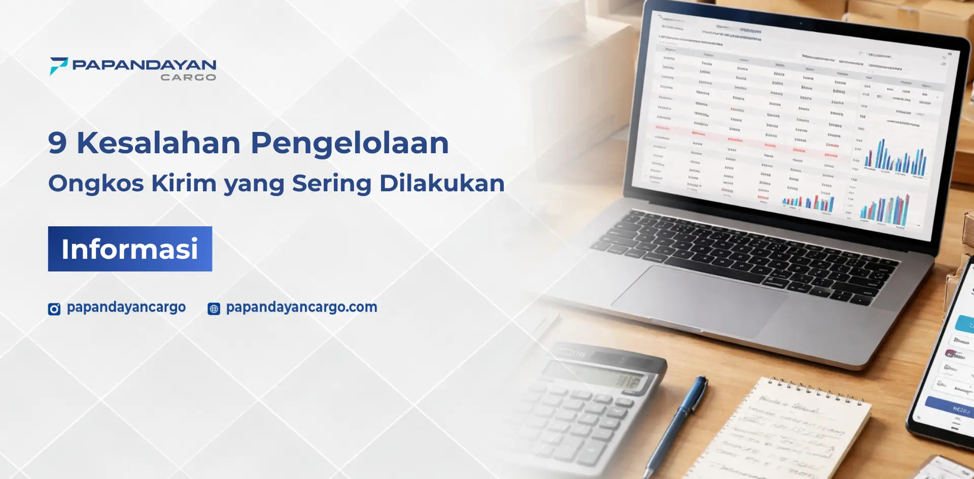 Kesalahan pengelolaan ongkos kirim bagi UMKM dan bisnis menggunakan data biaya logistik di laptop