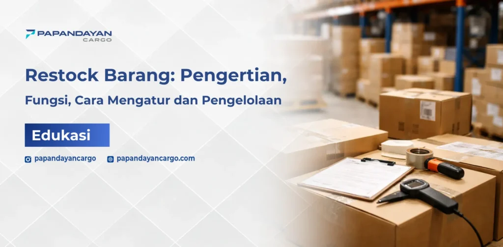 Proses restock barang di gudang dengan pengecekan stok dan penataan ulang paket sebelum distribusi