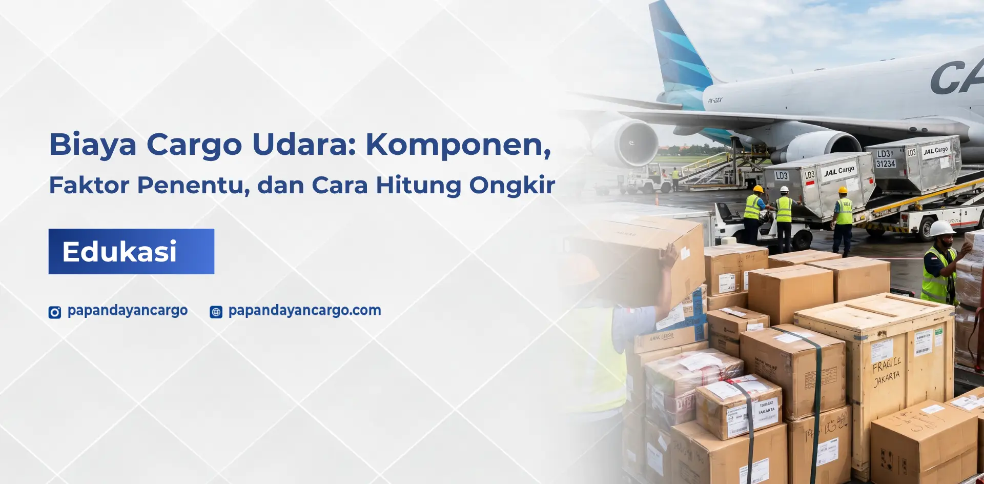 Biaya cargo udara dan faktor penentu ongkir seperti berat, volume, dan jarak pengiriman.