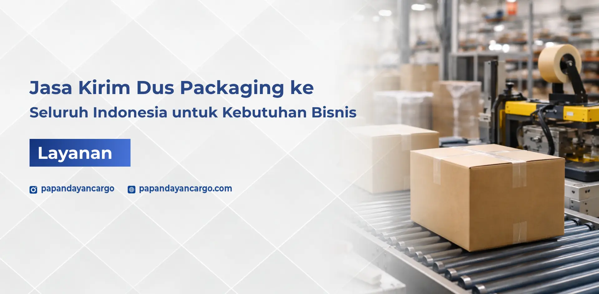 Jasa kirim dus packaging Papandayan Cargo untuk kebutuhan bisnis dengan layanan pengiriman aman cepat ke seluruh Indonesia.