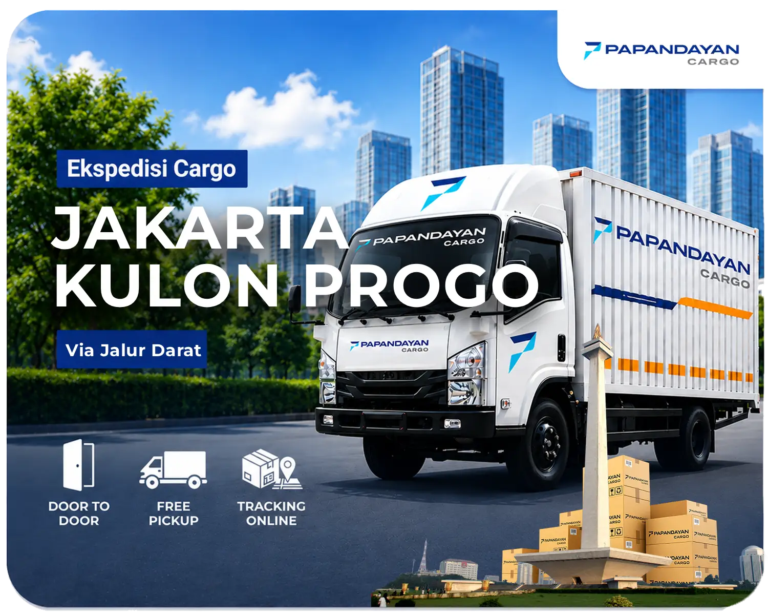Ekspedisi Jakarta Kulon Progo via darat untuk pengiriman barang cargo dengan akses distribusi menuju wilayah tujuan di Yogyakarta.