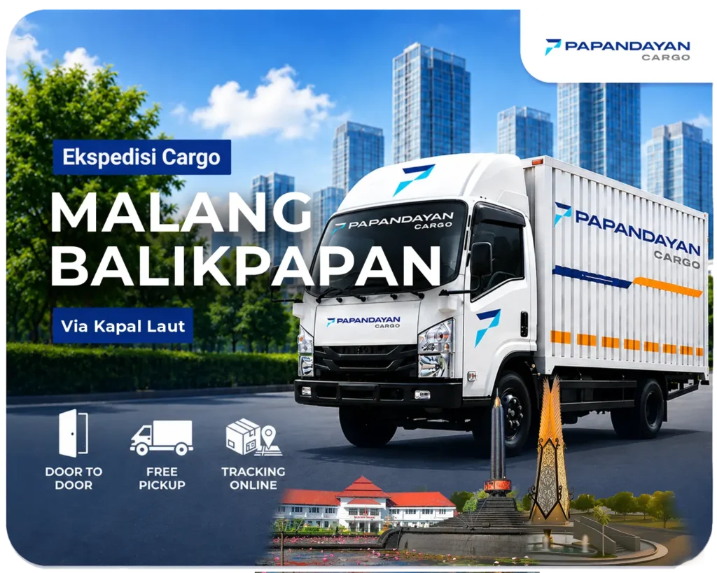 Ekspedisi Malang Balikpapan via laut melayani pengiriman barang cargo, muatan banyak koli, dan kebutuhan distribusi antarpulau dengan proses muat yang tertata.