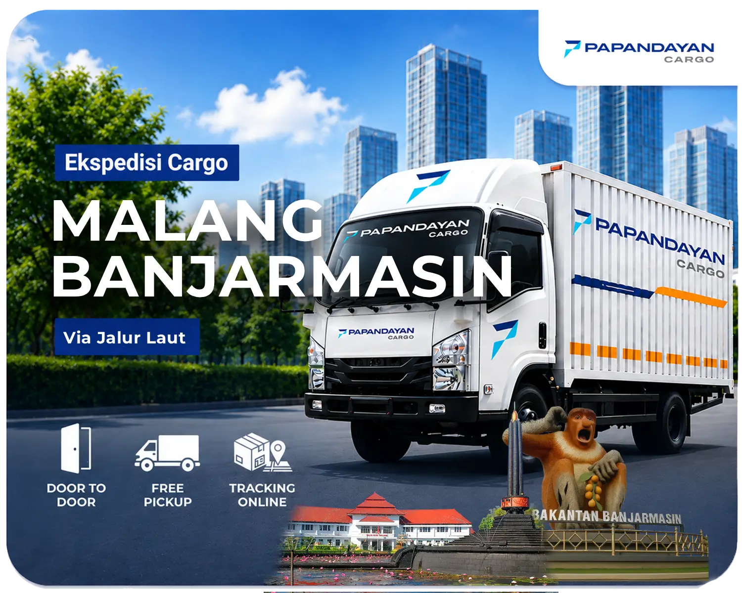Ekspedisi Malang Banjarmasin via laut mengangkut barang cargo, muatan banyak koli, serta kebutuhan distribusi antarpulau dengan pengelolaan kiriman yang rapi.