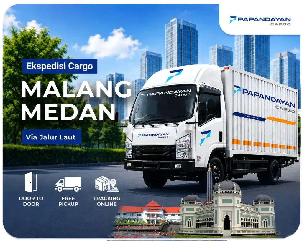 Ekspedisi Malang Medan via darat dan laut mengangkut barang cargo, kiriman banyak koli, serta kebutuhan distribusi lintas provinsi dengan proses terkoordinasi.