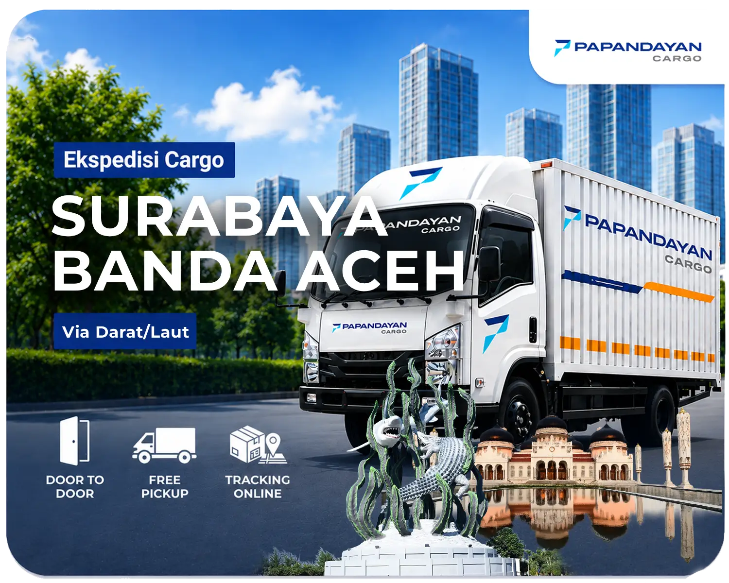 Ekspedisi Surabaya Banda Aceh via darat dan laut untuk pengiriman barang dagang, material usaha, serta kebutuhan pasokan lintas pulau.