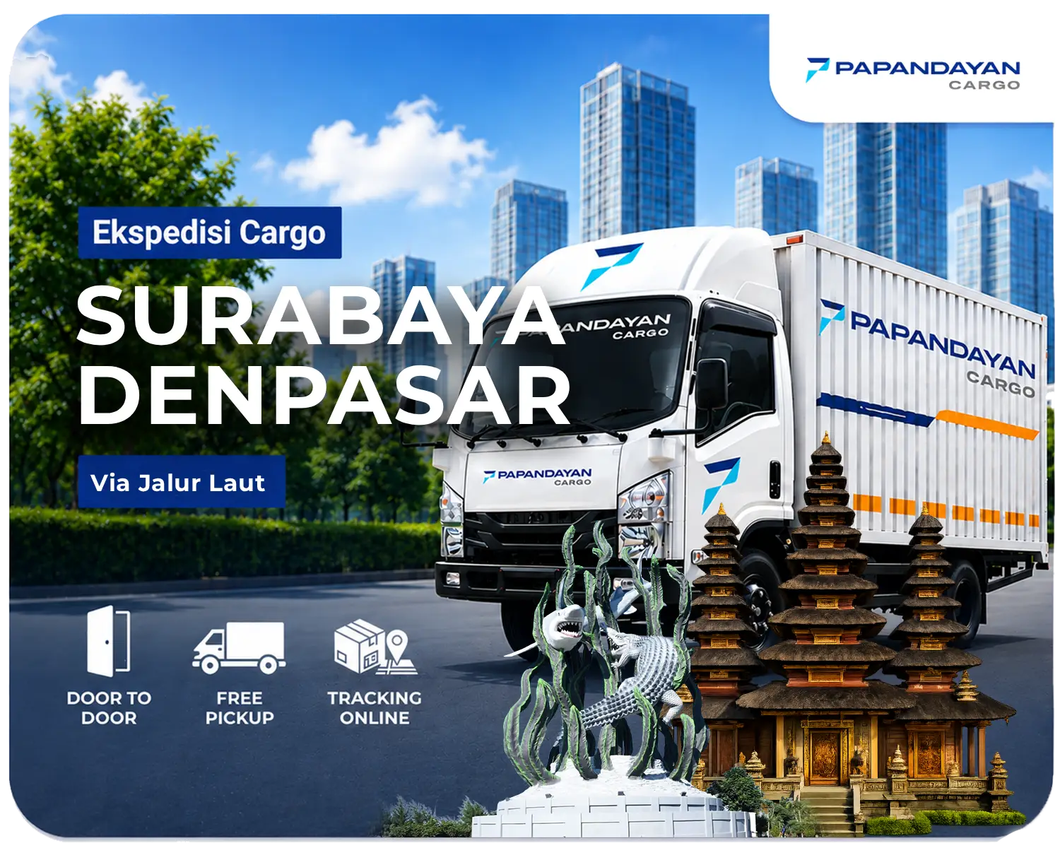 Ekspedisi Surabaya Denpasar via laut untuk pengiriman barang cargo, kiriman banyak koli, dan kebutuhan logistik antarpulau dengan penanganan terarah.