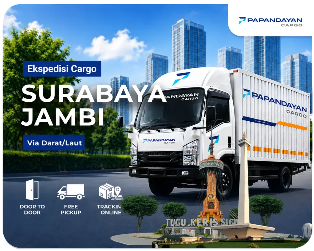 Ekspedisi Surabaya Jambi untuk pengiriman barang bisnis dari Surabaya ke Jambi dengan layanan aman, terjadwal, dan mendukung distribusi ke wilayah Sumatera