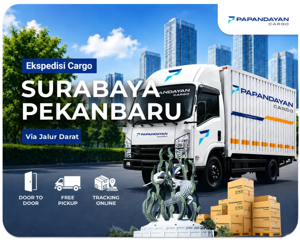 Ekspedisi Surabaya Pekanbaru via darat dan laut melayani barang cargo, kiriman banyak koli, serta kebutuhan distribusi lintas provinsi dengan muatan terkelola.