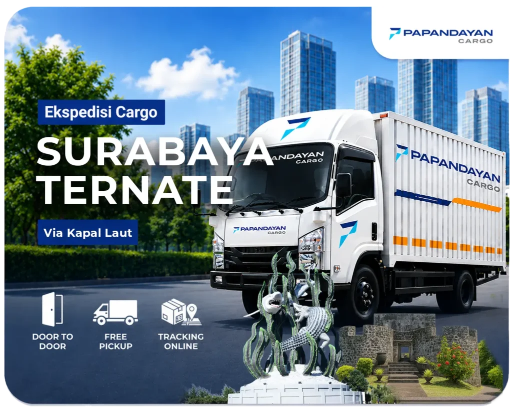 Ekspedisi Surabaya Ternate untuk pengiriman barang bisnis dari Surabaya ke Ternate dengan layanan aman, cepat, dan terpercaya untuk distribusi skala besar