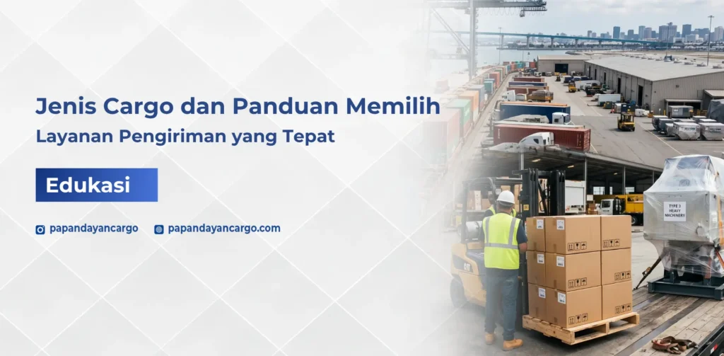 Aktivitas bongkar muat berbagai jenis cargo di area pelabuhan dan gudang logistik untuk distribusi barang bisnis dan industri