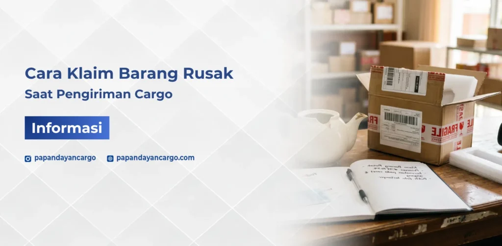 Proses klaim barang rusak saat pengiriman cargo dengan pengecekan paket dan dokumentasi kondisi barang penerima