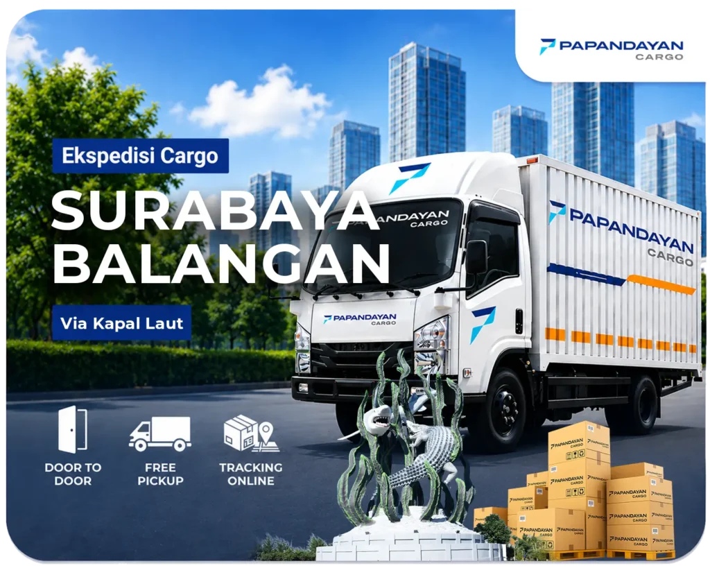 Ekspedisi Surabaya Balangan via laut melayani barang cargo, muatan banyak koli, serta kebutuhan distribusi antarpulau dengan penanganan kiriman yang rapi.