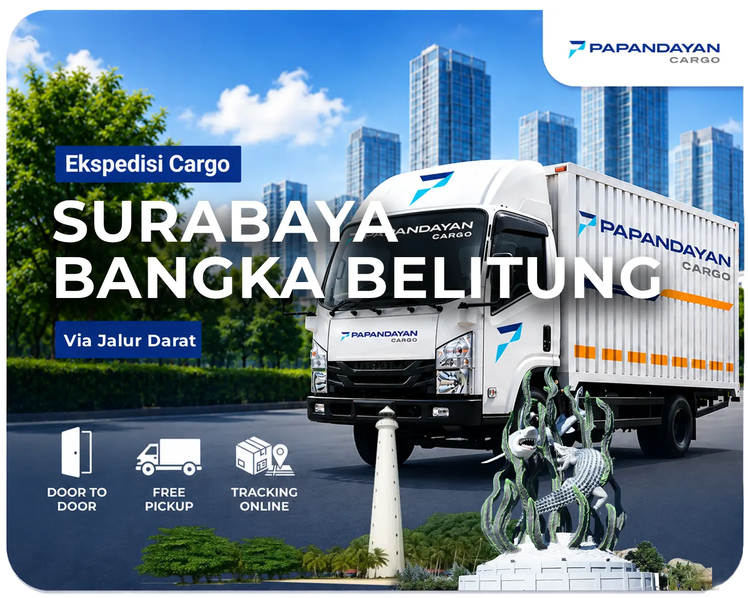 Ekspedisi Surabaya Bangka Belitung via darat dan laut untuk pengiriman persediaan toko, perlengkapan usaha, dan kebutuhan distribusi lintas pulau.
