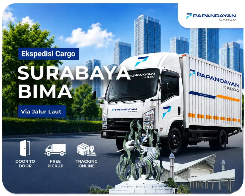 Ekspedisi Surabaya Bima via laut untuk menyalurkan barang cargo, kiriman banyak koli, dan kebutuhan logistik dalam jumlah besar menuju kota tujuan.