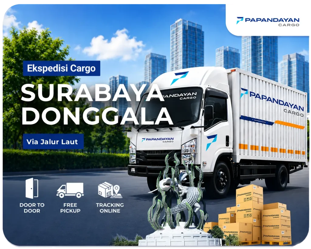 Ekspedisi Surabaya Donggala via laut membawa barang cargo, muatan banyak koli, serta kebutuhan distribusi antarpulau melalui proses pengiriman terkoordinasi.