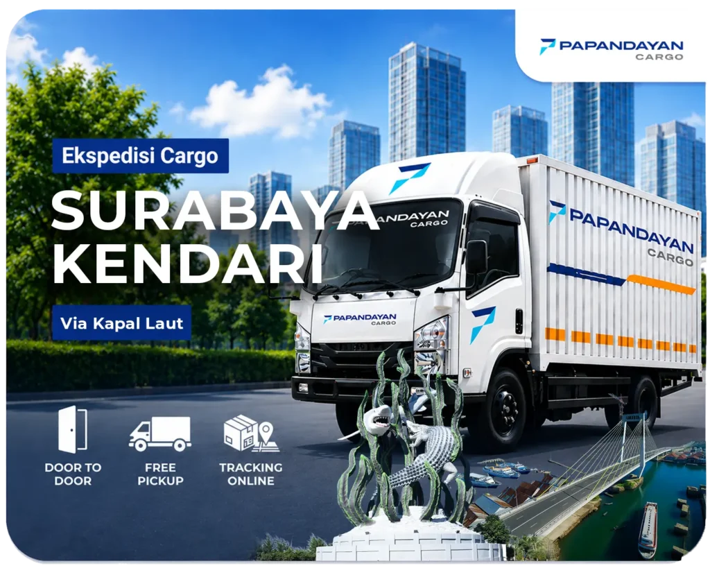 Ekspedisi Surabaya Kendari untuk pengiriman barang bisnis antarpulau dengan layanan cargo yang aman dan profesional.