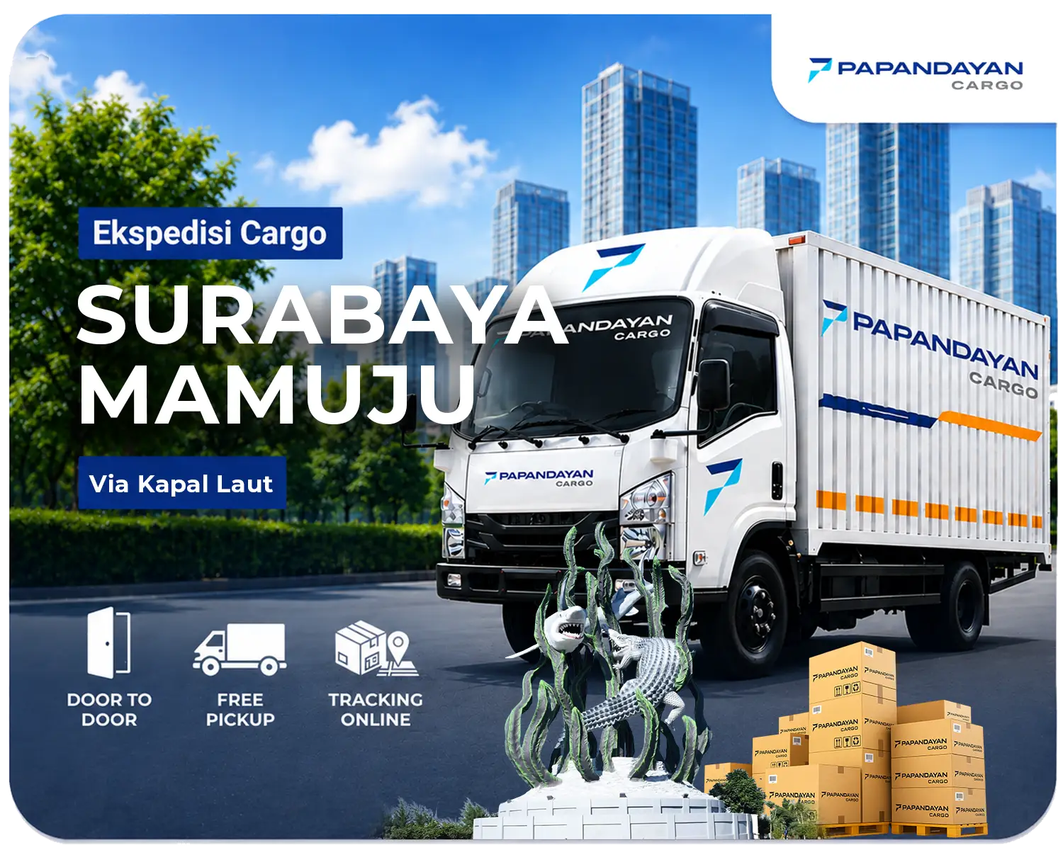 Jasa ekspedisi Surabaya Mamuju untuk pengiriman barang bisnis antarpulau dengan proses cargo yang aman dan profesional.