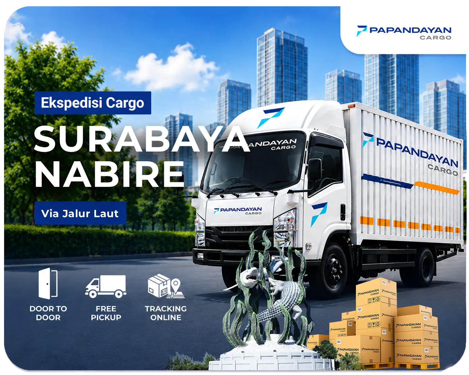 Ekspedisi Surabaya Nabire via laut melayani barang cargo, kiriman banyak koli, serta kebutuhan distribusi antarpulau dengan penanganan muatan yang rapi.