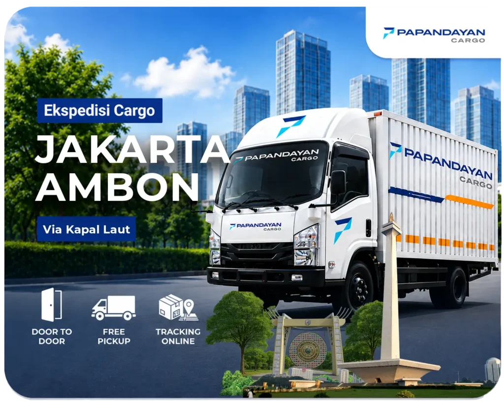 Ekspedisi Jakarta Ambon untuk pengiriman barang bisnis dari Jakarta ke Kota Ambon dengan layanan aman, terjadwal, dan mendukung distribusi ke wilayah Maluku