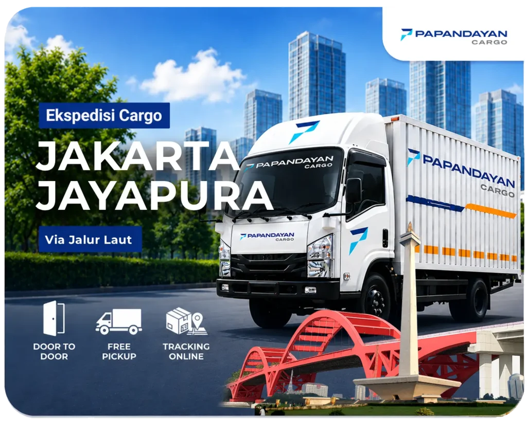 Ekspedisi Jakarta Jayapura Rp9.750/kg (min 30 kg), kirim cargo antar pulau dengan jadwal terencana dan penanganan aman untuk distribusi bisnis ke Papua.